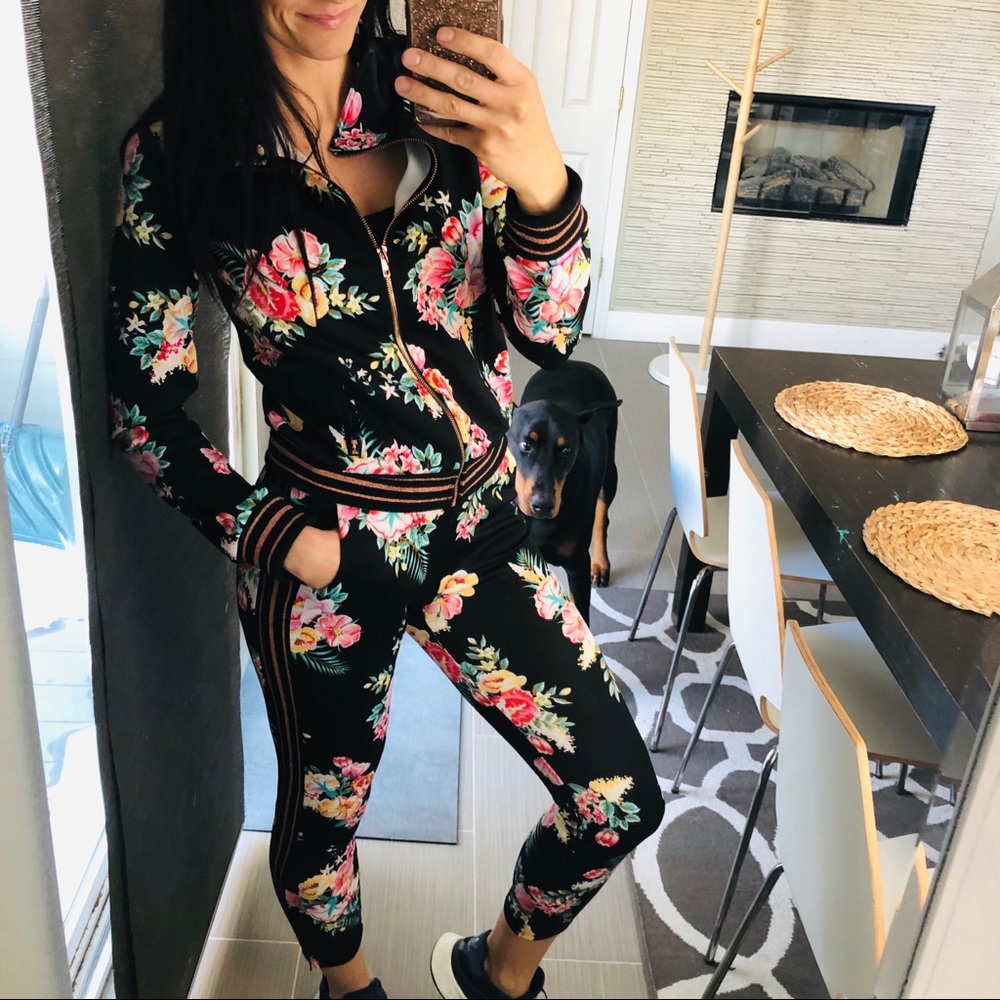 Floral track suit